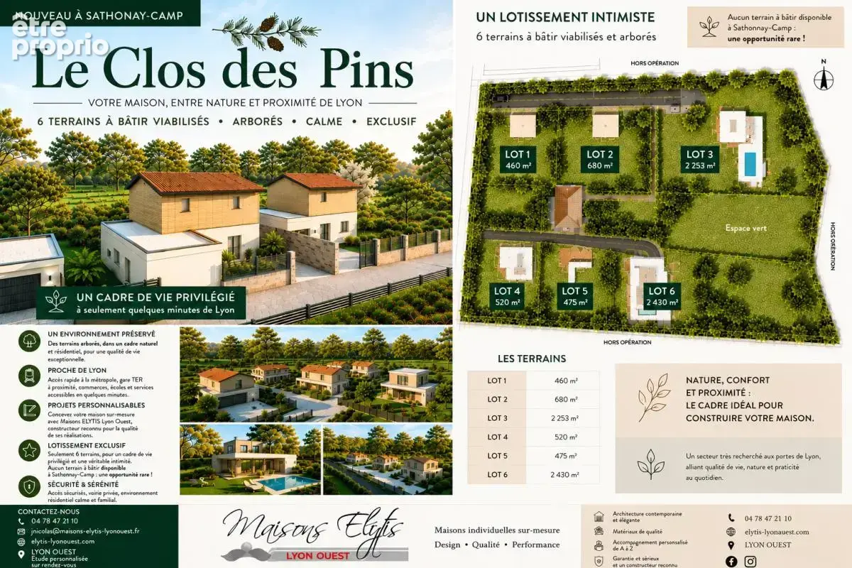 Dernier terrain de 2253 m2 - viabilise -au centre de sathonay-camp - photo 2