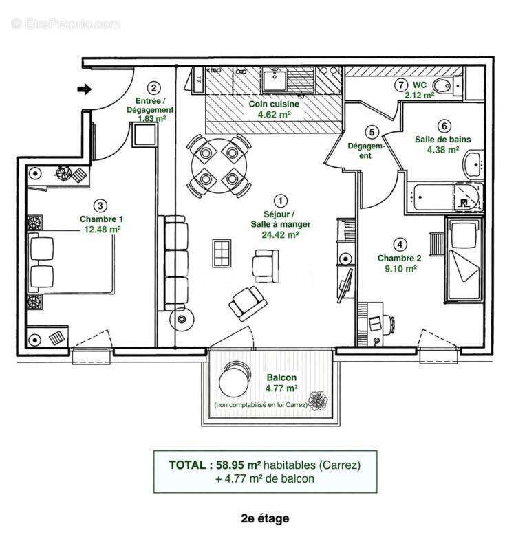 Appartement - photo 7