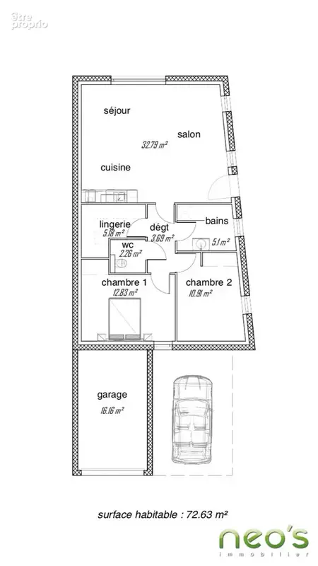 Maison 3 pièces 72 m² à vendre à Cholet (49300) - photo 8