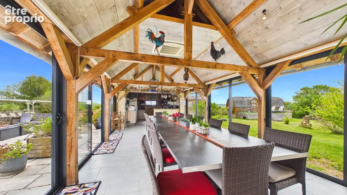 Ensemble immobilier en pierre avec gîte, maison principale, roulottes et piscine près de Cajarc - photo 4