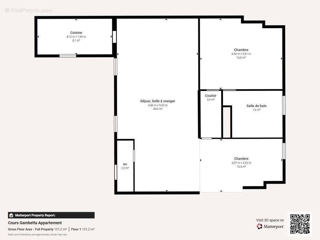 T3 90 m² avec stationnement cours Gambetta - photo 7
