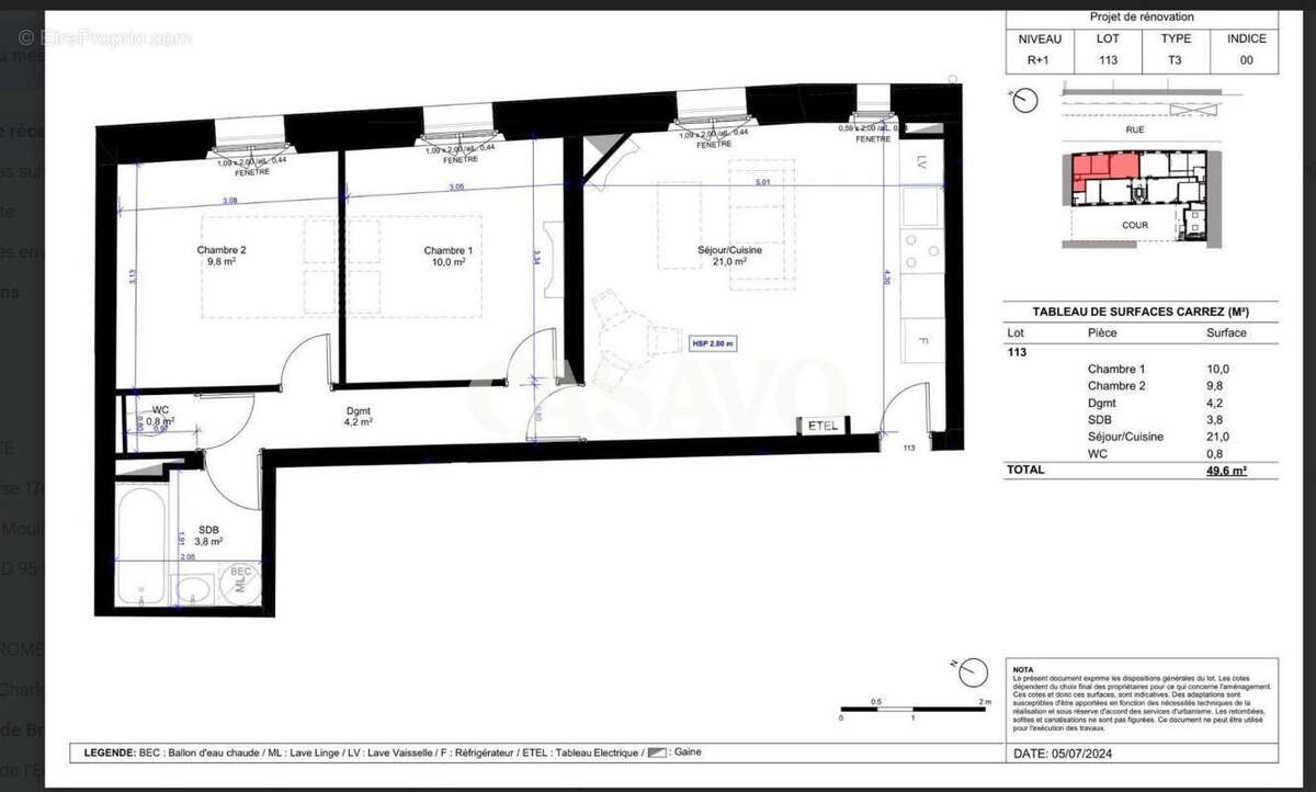 Appartement à LEVALLOIS-PERRET