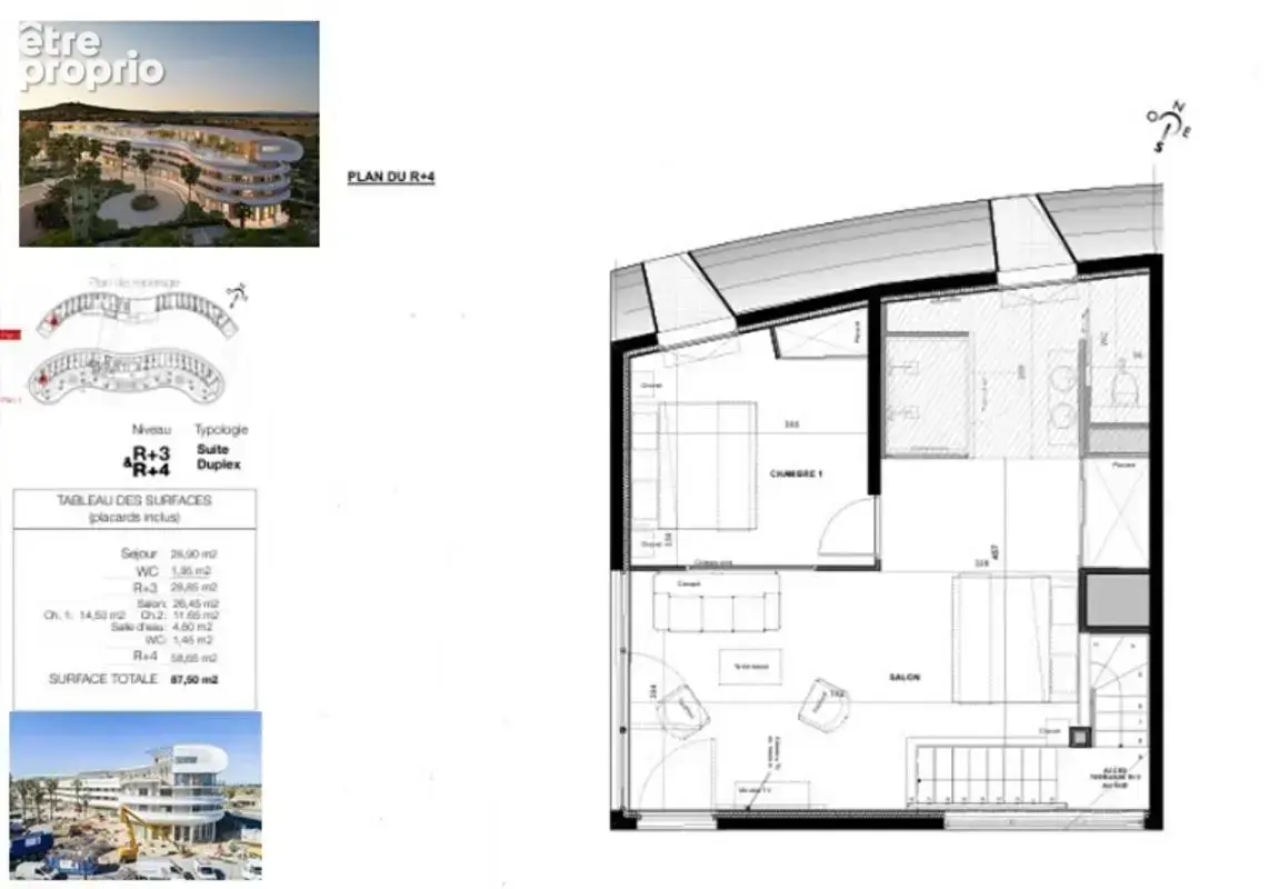 CAP D'AGDE. Village Naturiste. Duplex T3 en Rooftop avec Piscine, Jacuzzis et Garage Privatif - photo 2