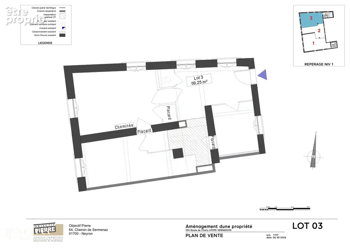 Opportunité à saisir dans une maison de maître de 6 lots sur les hauteurs de Vernaison , un T3 de 59,63 m2 - photo 4