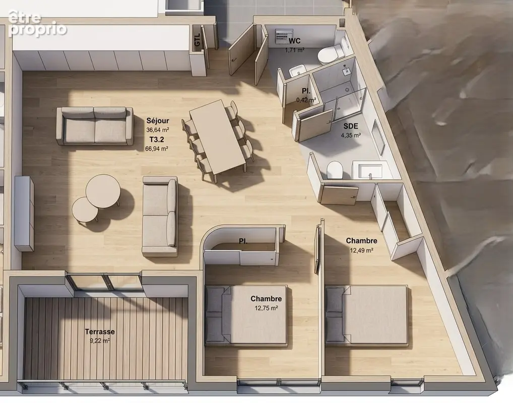 Photo Appartement à Bonson au prix de 170 000€