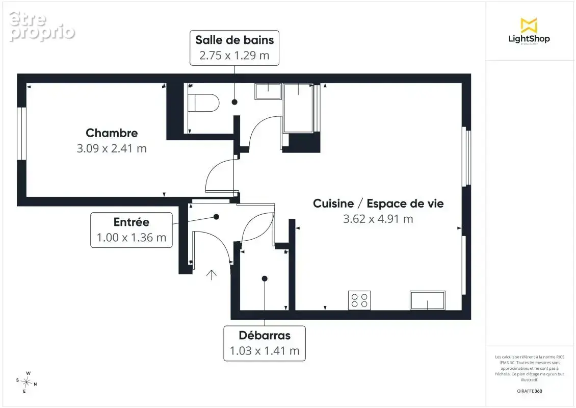 PARIS 10 - RUE DU CHEMIN VERT - Bel appartement deux pièces avec une disposition idéale - photo 6