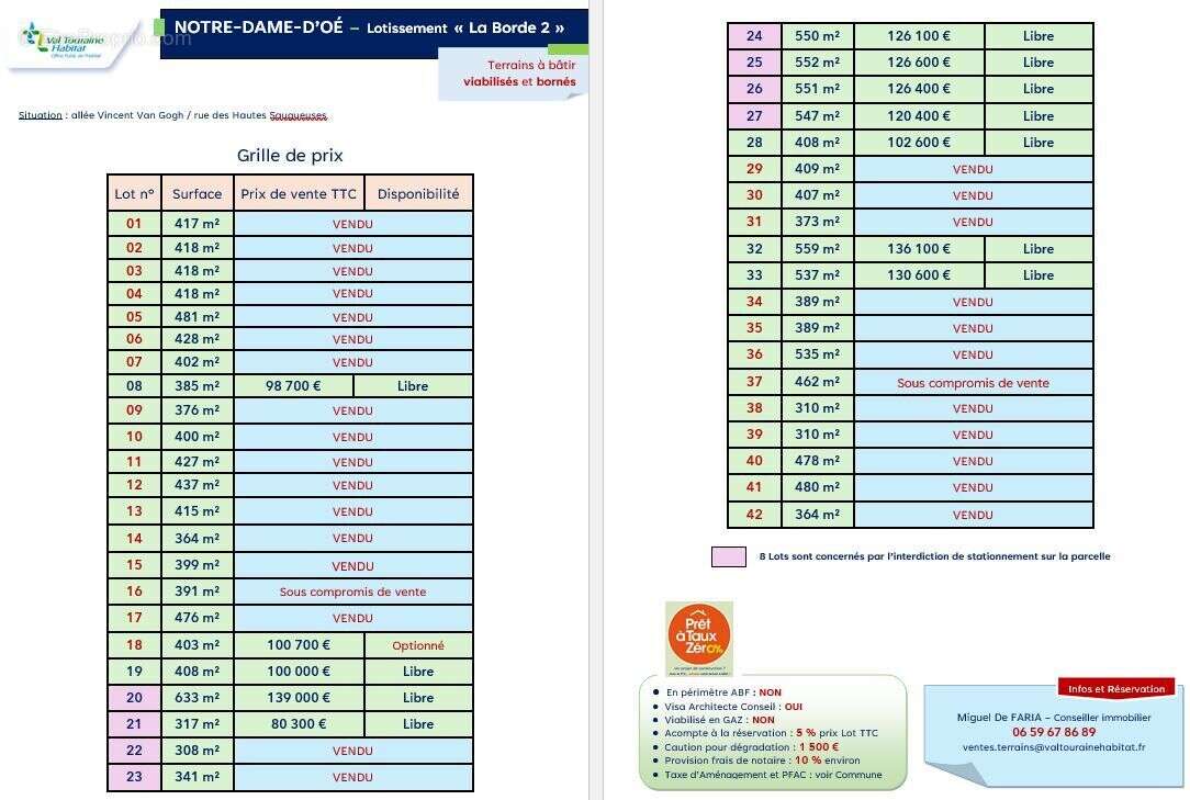 Terrain à NOTRE-DAME-D'OE