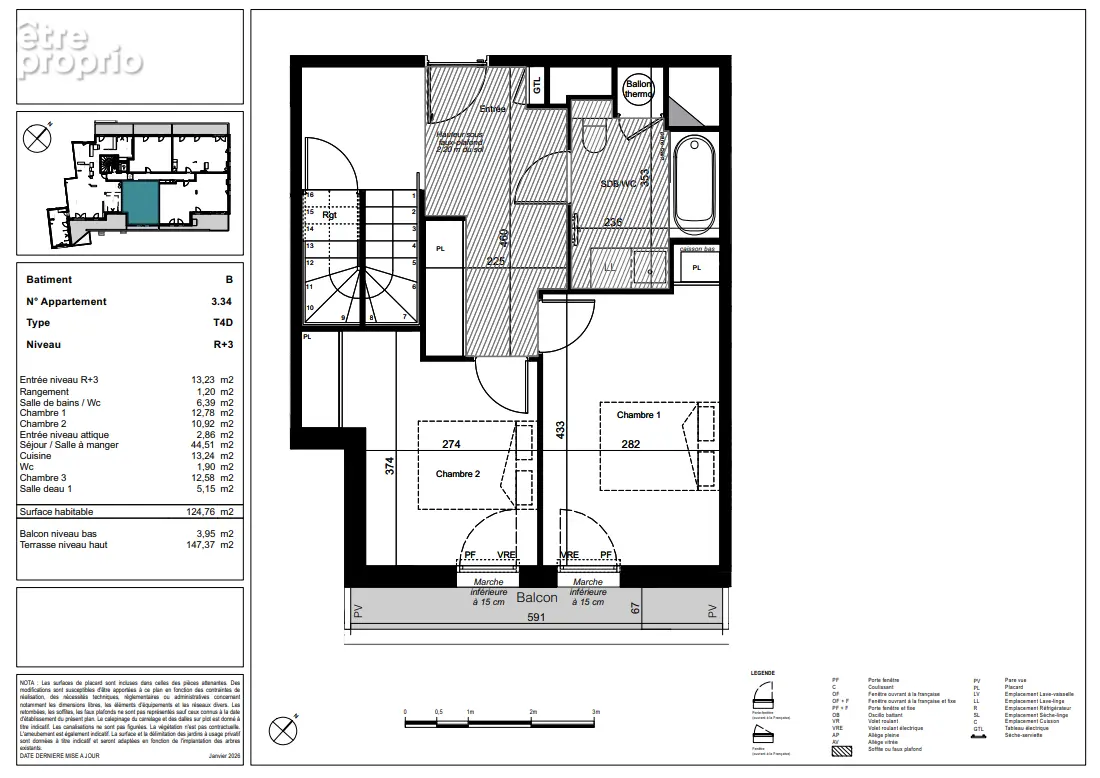Appartement T4 Duplex - 125m2 - Côte Pavée - photo 10