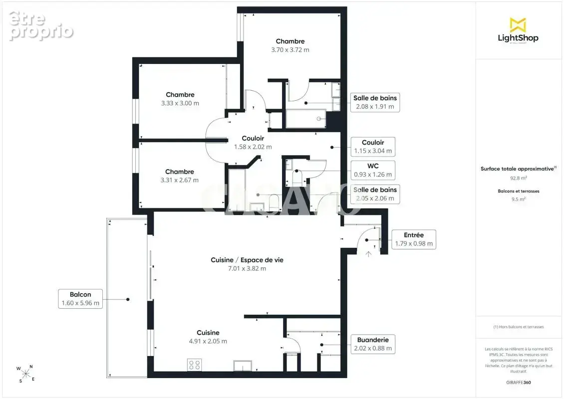 Vente Appartement 4 pièces de 92m² - 92500 Rueil-Malmaison - photo 2