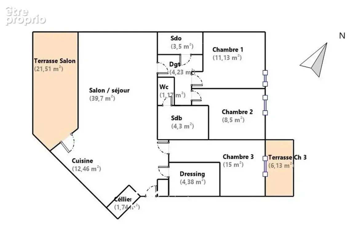 Exclusif ** Dernier étage — Appartement d'exception 106 m2 avec terrasses plein ciel et parking - Garage doubl - photo 9