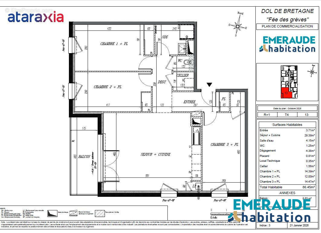 Appartement 86 m² à Dol-De-Bretagne  - photo 4