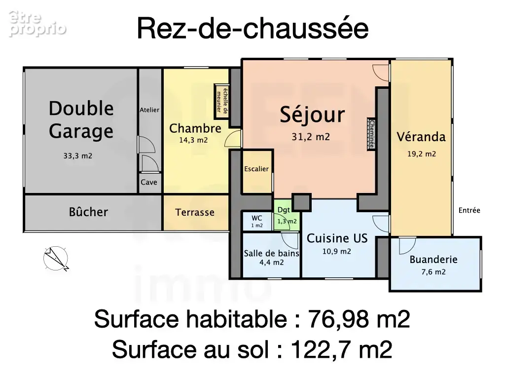 VILLEPOT (44110) - Maison 4 pièces - 76,98 m2 - 3040 m2 de terrain - photo 2