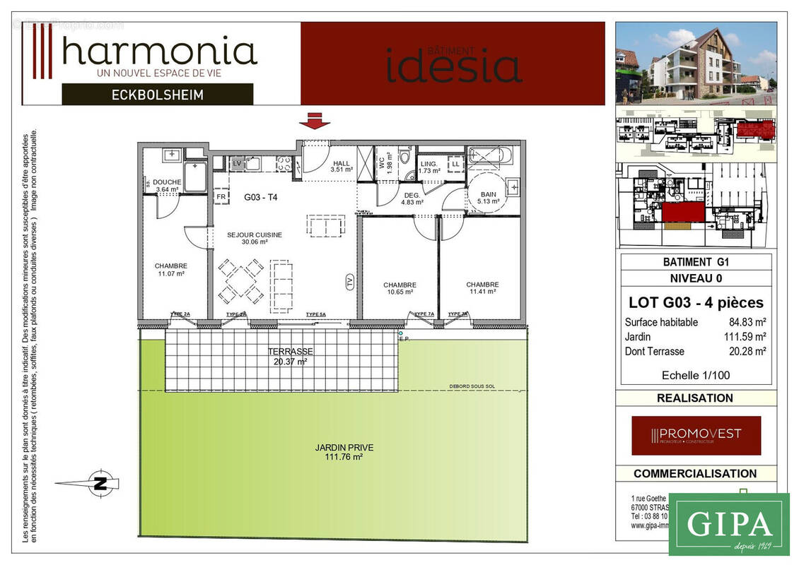 Appartement à ECKBOLSHEIM