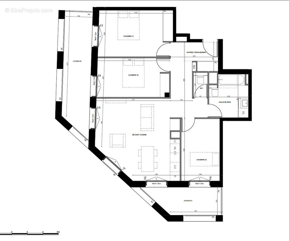 Appartement Toulouse 4 pièce(s) 79.50 m2 - photo 3
