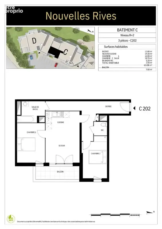EXCLUSIVITE  : Appartement T3 de 63 m² à Marquette-Lez-Lille - photo 8