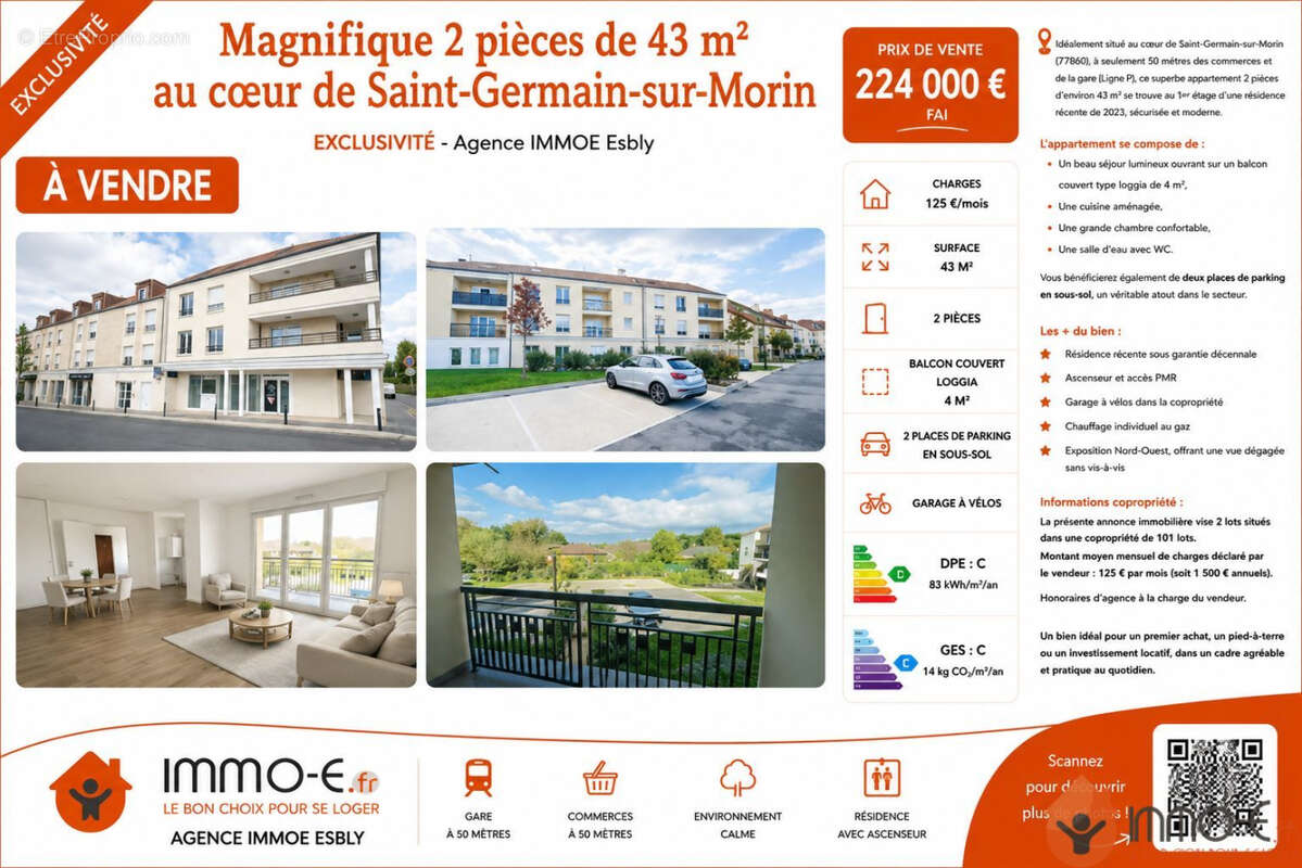 Appartement à SAINT-GERMAIN-SUR-MORIN