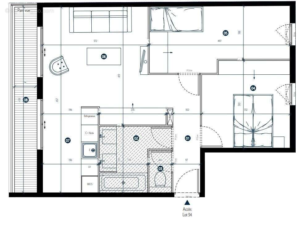 Appartement à PARIS-19E