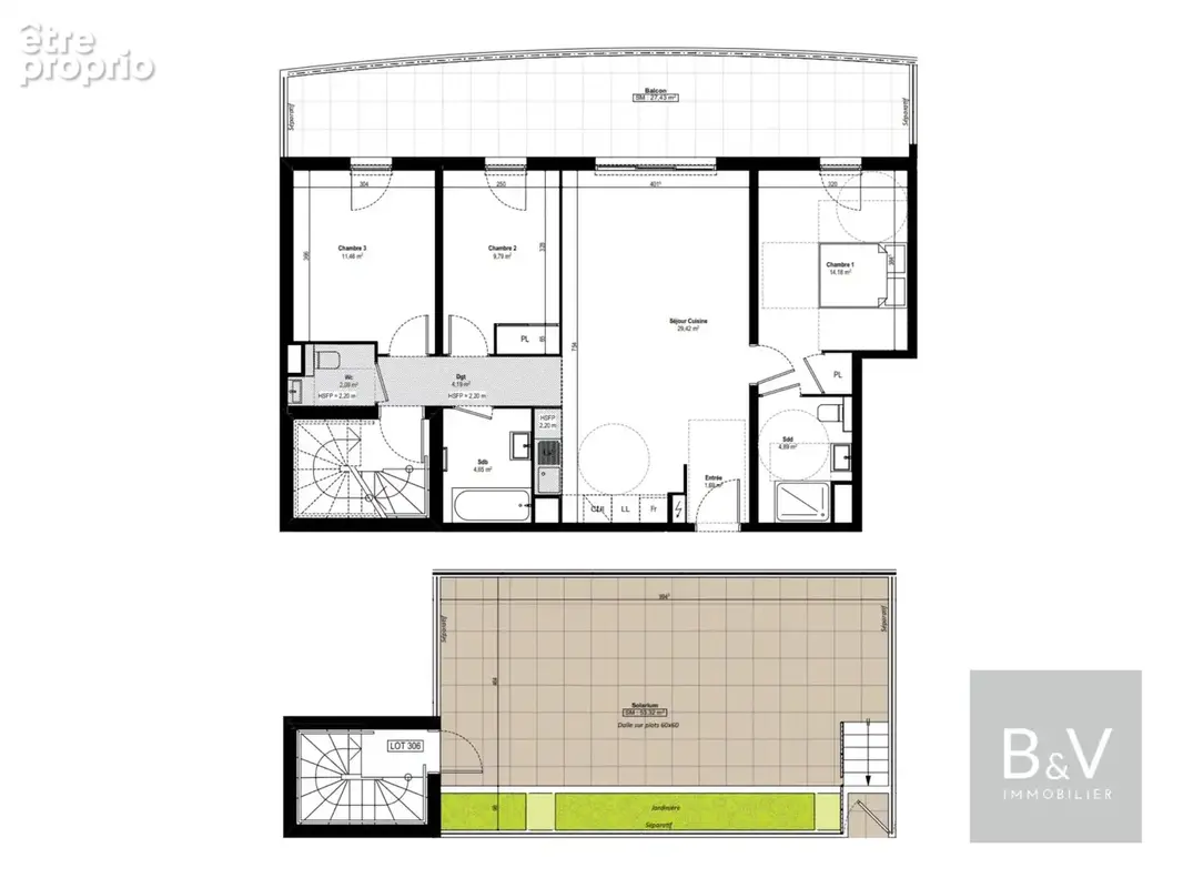 Superbe 4 pièces de 82 m² avec solarium et vue Mer et montagnes - photo 7