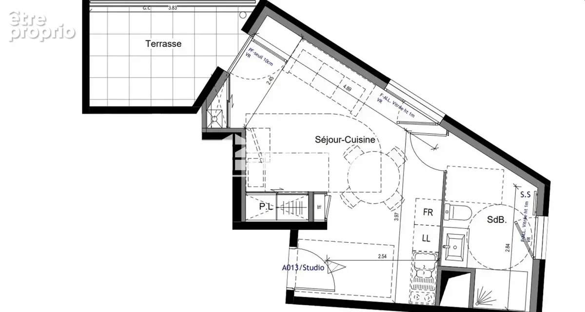 Studio avec loggia – Quartier Crêpieux - photo 4
