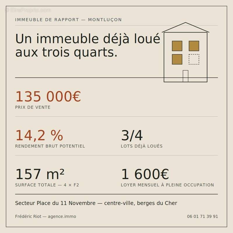 Immeuble de rapport Montluçon - Appartement à MONTLUCON