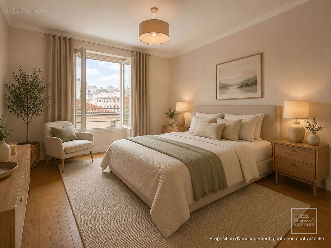 Lyon 6, triangle d'or, 67.09m², etage eleve, balcon - photo 5