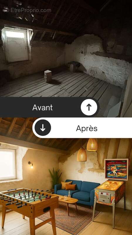 Grenier à aménager au meme niveau que les autres chambres