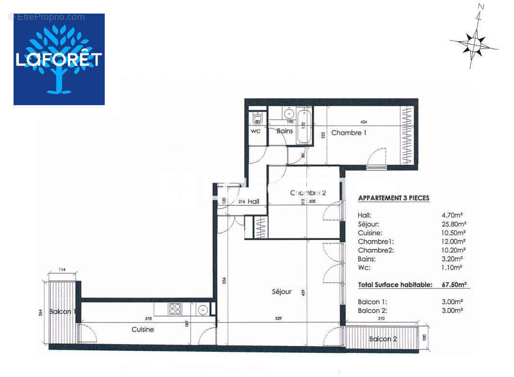 Appartement 3 pièces 67,5 m² - photo 9