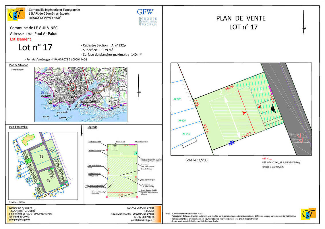 Terrain à GUILVINEC