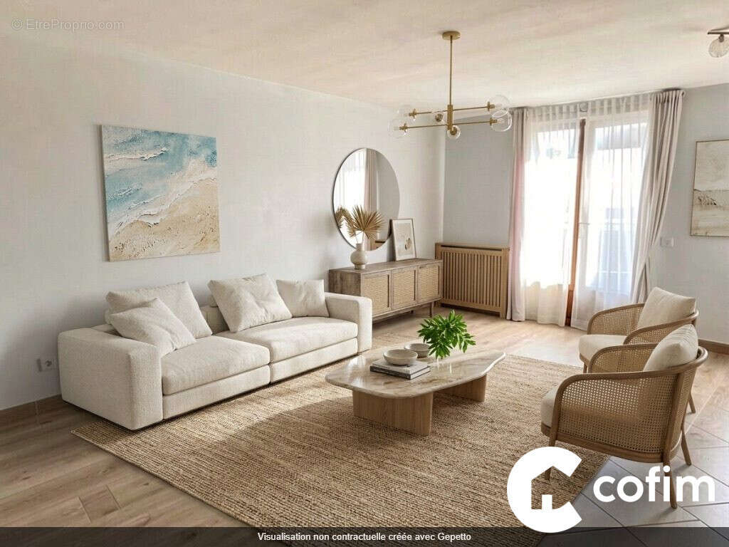 projection IA réaménagement interieur salon  - Maison à TARBES