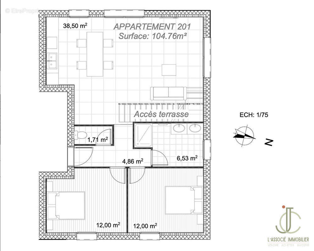 NANCY - Quartier Boudonville Scarpone - Appartement avec Terrasse Rooftop et parking - photo 17