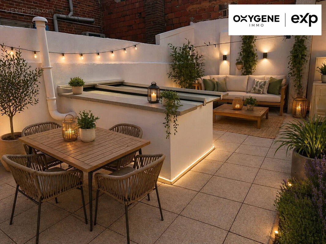 VUE de la Terrasse avec l' IA  - Maison à ELNE