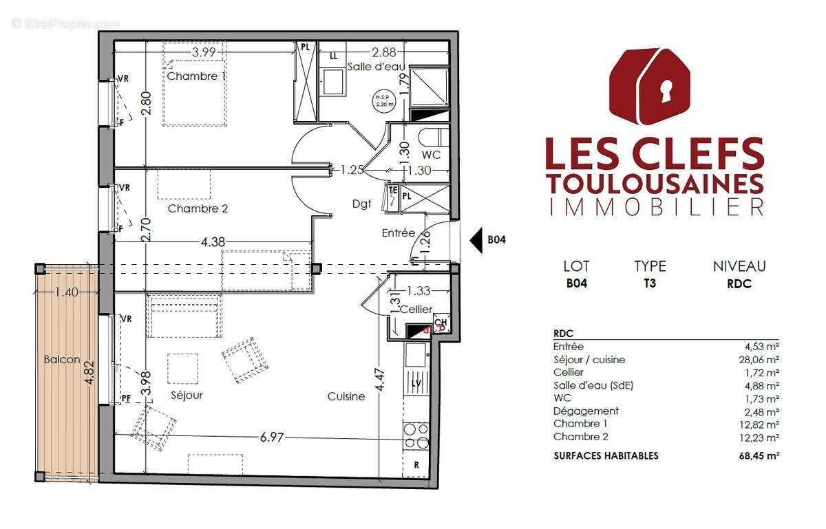 Appartement à LACROIX-FALGARDE
