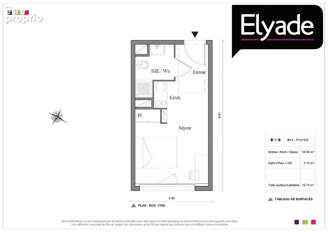 Appartement 1 pièce 20 m² à vendre à Auzeville-Tolosane (31320) - photo 6