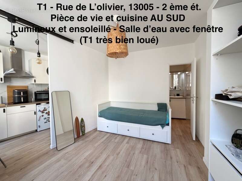 13005 - Quartier CAMAS - Rue de L'Olivier - 2ème étage - T1 - 20m2      99 000 euro FAI - photo 3