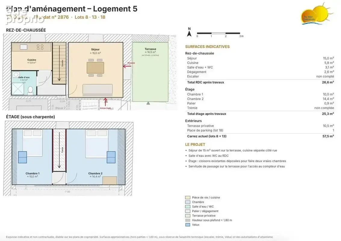 Deux Plateaux en duplex de 57,5 m² Carrez. - photo 2