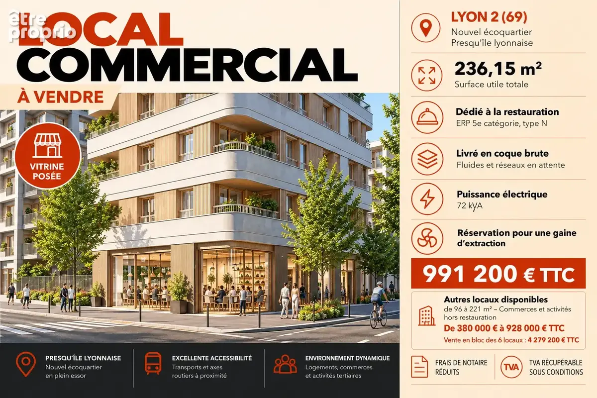 Local commercial pour restauration à Lyon 2 - photo 1