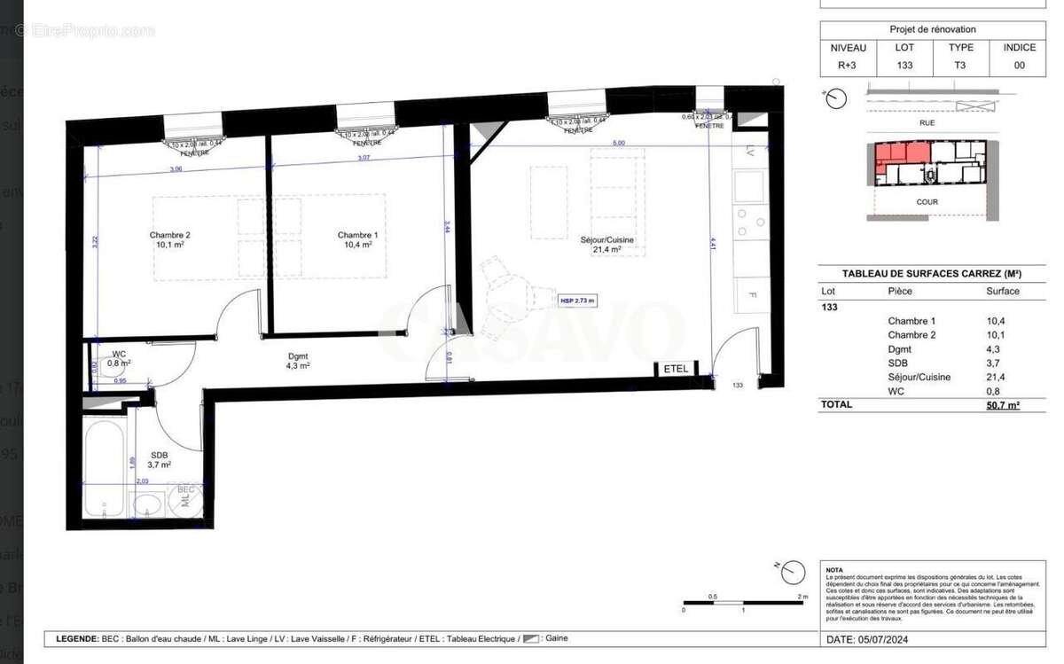 Appartement à LEVALLOIS-PERRET