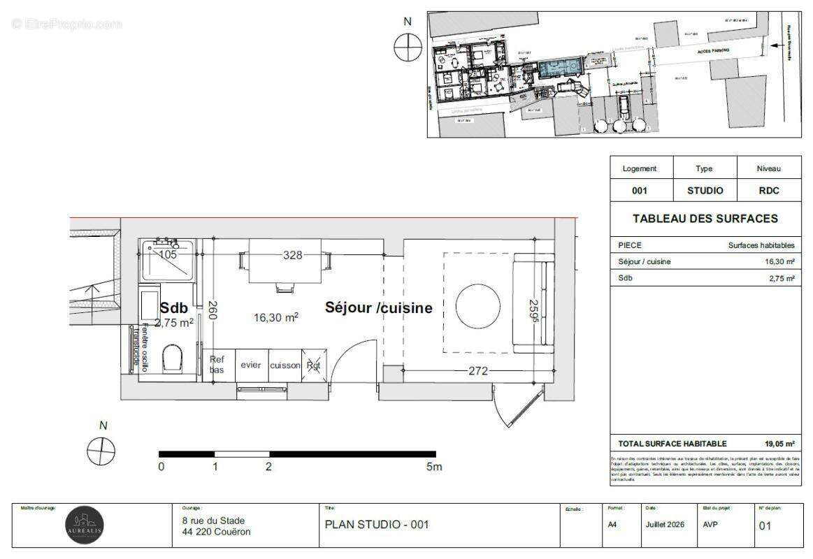 Appartement Studio, 19 m², Couëron - photo 3