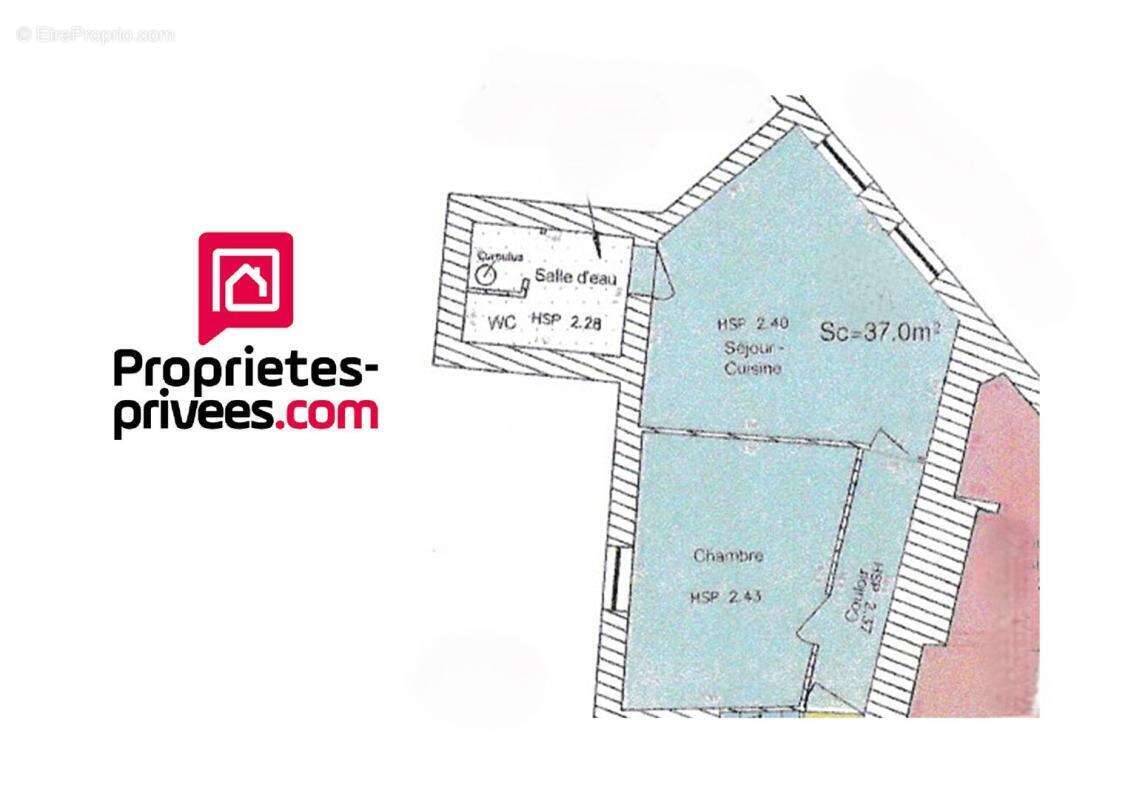 Appartement  NONANCOURT centre ville 2 pièce(s) 42 m2  1er étage 1 chambre 66000 FAI - photo 4