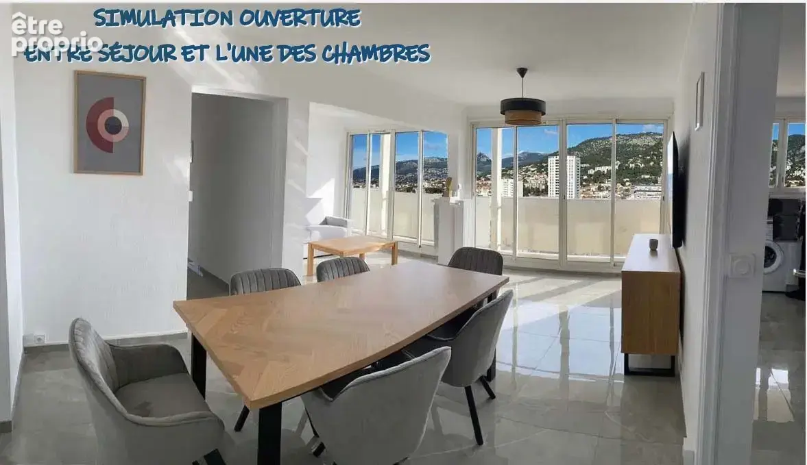 Appartement à vendre - Dernier étage - Vue exceptionnelle Faron & aperçu mer-  T4 avec balcons - TOULON-CLARET - photo 3