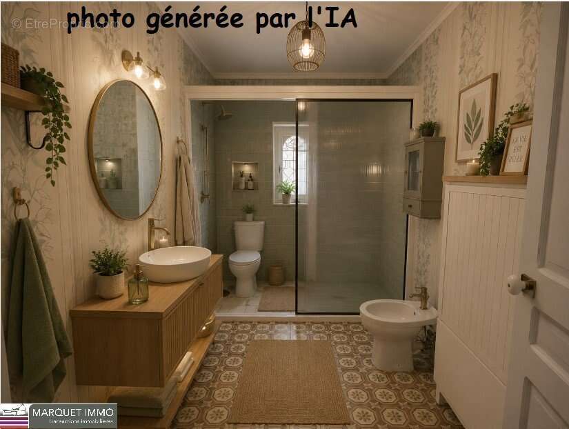 Beaux volumes pour cette charmante maison de village T6/7 de 158 m² qui allie le charme de l'ancien avec ses carreaux ciments... - photo 19