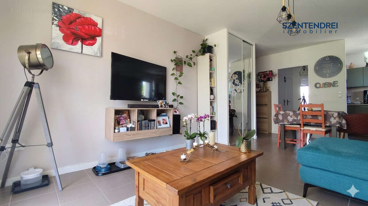 Salon - Szentendrei Immobilier - Appartement T3 avec jardin - LUNEL  - Appartement à LUNEL