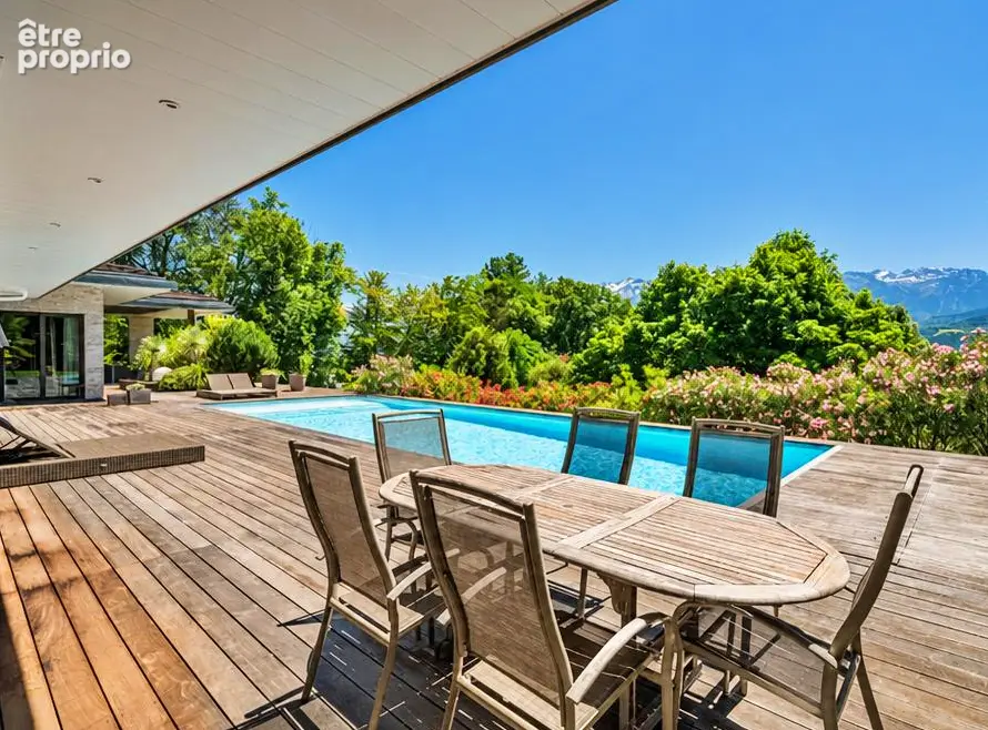 Meylan maison d'architecte contemporaine de plus de 300 m²  - Vue Belledonne & Piscine - photo 5