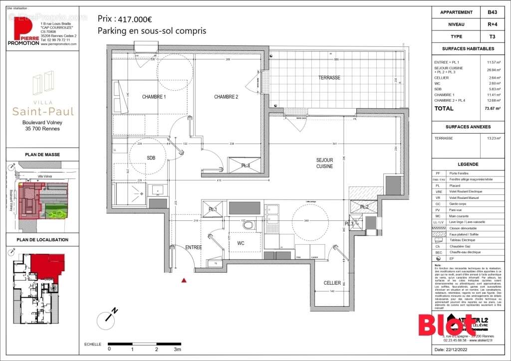 Appartement 73 m² à Rennes  - photo 5