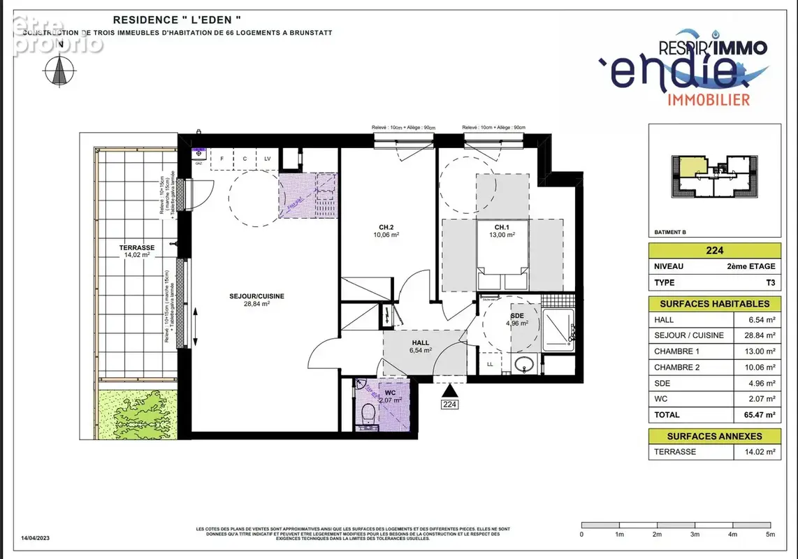 Appartement 3 pièces 65 m² à vendre à Brunstatt (68350) - photo 2