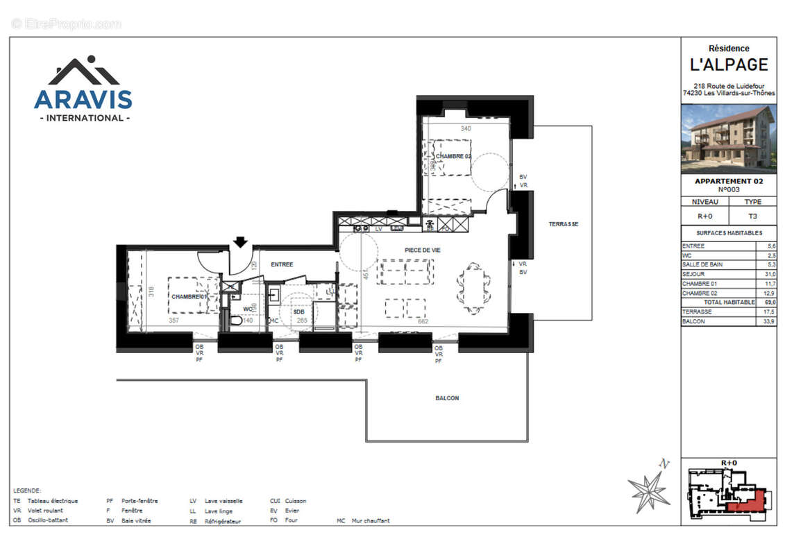 Appartement à LES VILLARDS-SUR-THONES