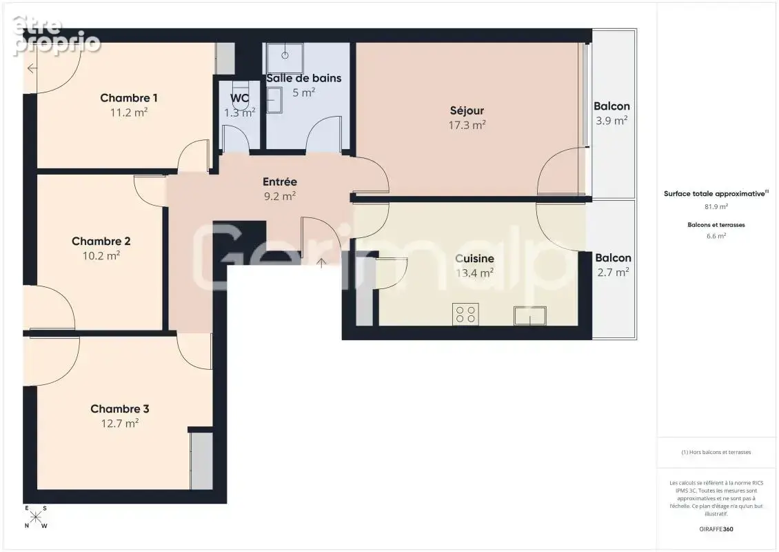 Vente - Appartement - 4 pièces + cuisine - 83 m² - 410 000 € - - photo 3