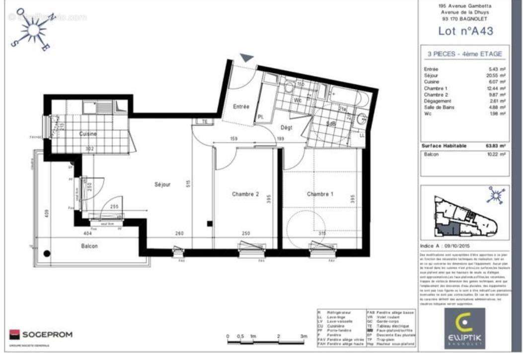plan - Appartement à BAGNOLET