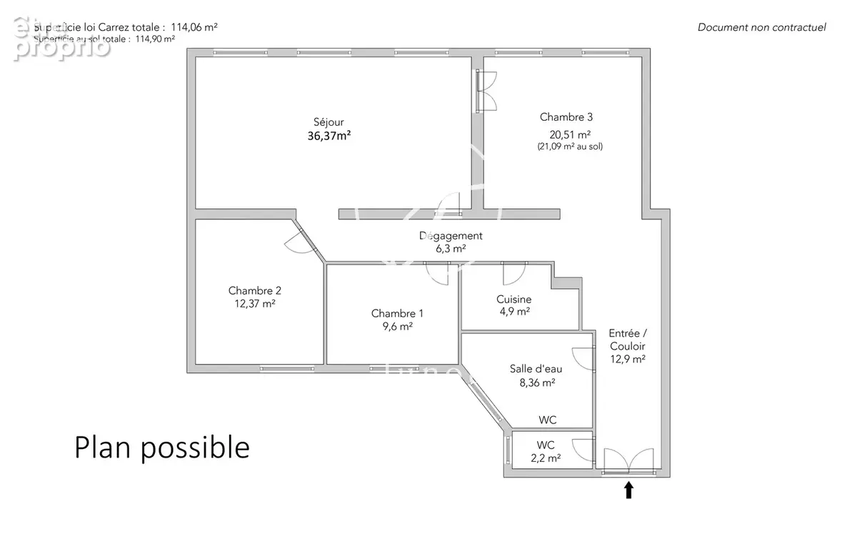 Paris 18e - ABBESSES / RUE DES ABBESSES - Appartement - 5 pièces - 114,06m² Carrez - 3/4 chambres - photo 17