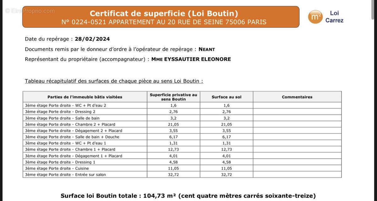 Appartement à PARIS-6E